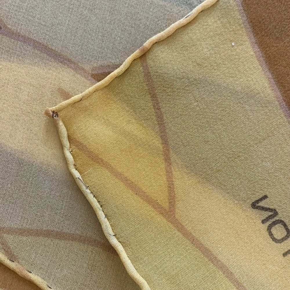 Halston brown and yellow buttercup silk scarf